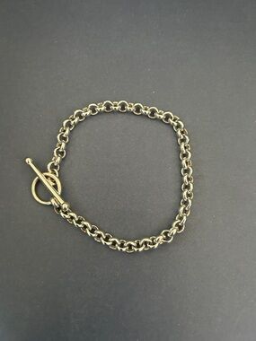 Source Unknown Silver Men's Toggle Chain Bracelet 8”